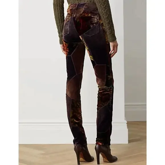 Ralph Lauren Collection Purple Label Patchwork 160 Slim Denim Jean Velvet 32 $3k - Picture 6 of 16